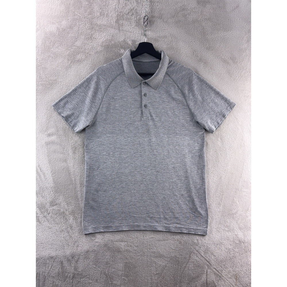 Lululemon Polo Shirt Mens Size Medium Gray Performance Casual Lounge Golf